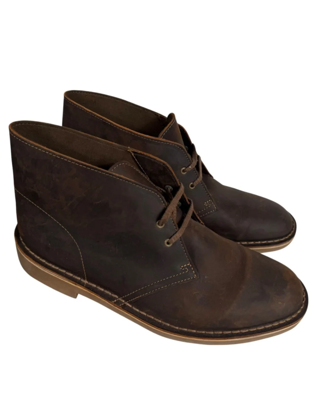 Clarks Bushacre 2 26082286 Chukka Boots Mens 11M Beeswax Grain Leather Round Toe